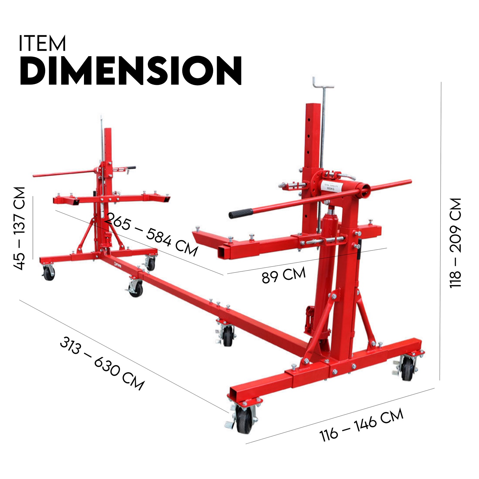 Car Rotisserie Hydraulic Auto Body Frame Repair Restoration Red Trex
